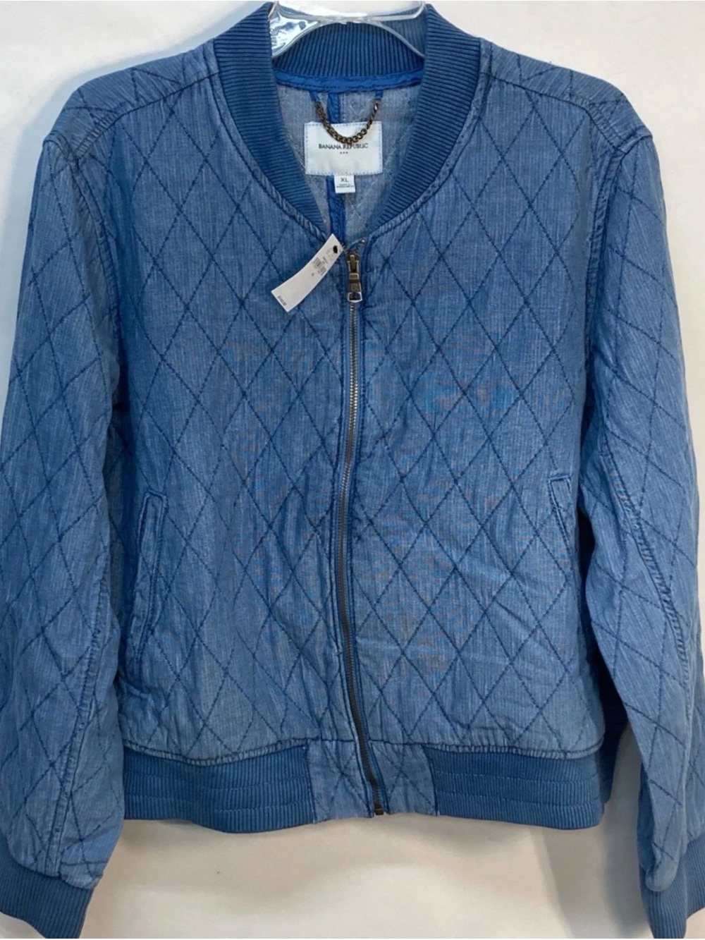 Banana Republic NWT Quilted Blue Bomber Jacket XL